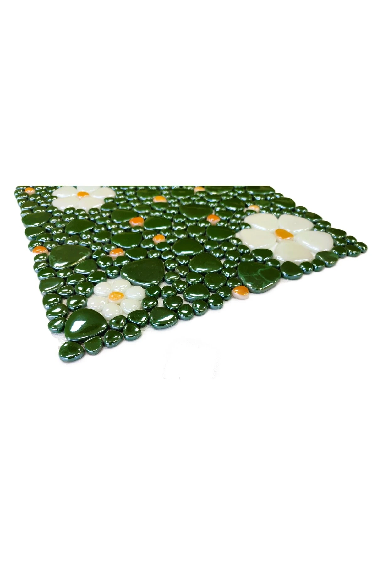 Mutfak, Banyo, Havuz, ve tüm yüzeyler için Çiçek desenli Cam Mozaik (5 File=0.5m2 Fiyatıdır)