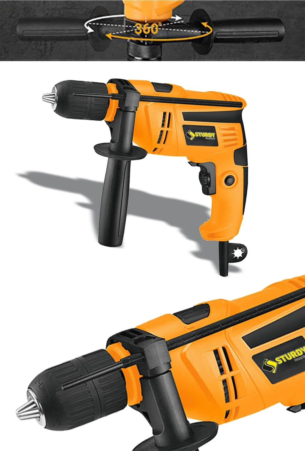 4000 V 35.000 Rpm Sjs Metal Şanzıman Darbeli 13 mm Devir Ayarlı Matkap