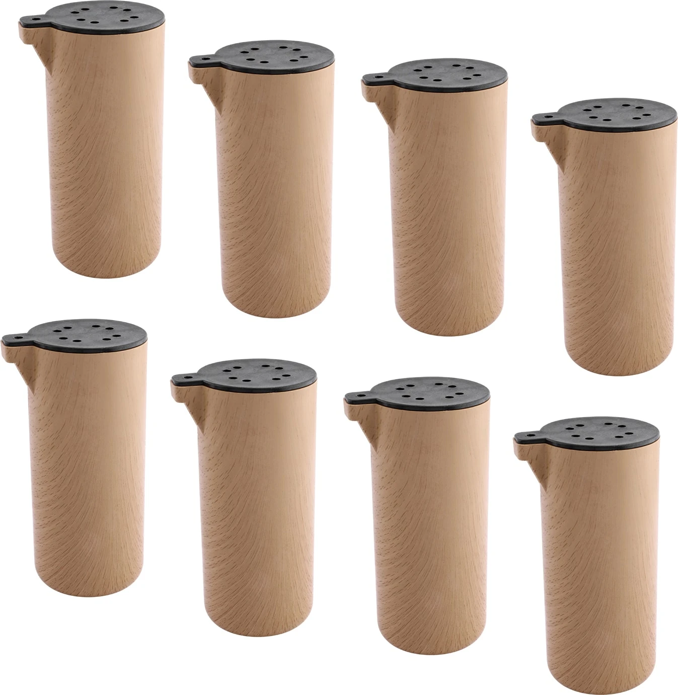 (8 Adet) Plastik Terra Kubik Kayın Beji 15 cm Mobilya Kanepe Koltuk Baza Yükseltme Ayağı Ayakları