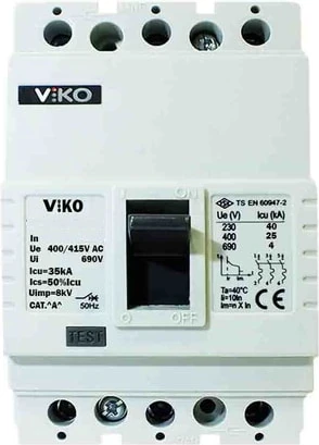 VMF3-250-SN2 250A 3 Kutuplu 35KA Sabit Kompakt Şalter