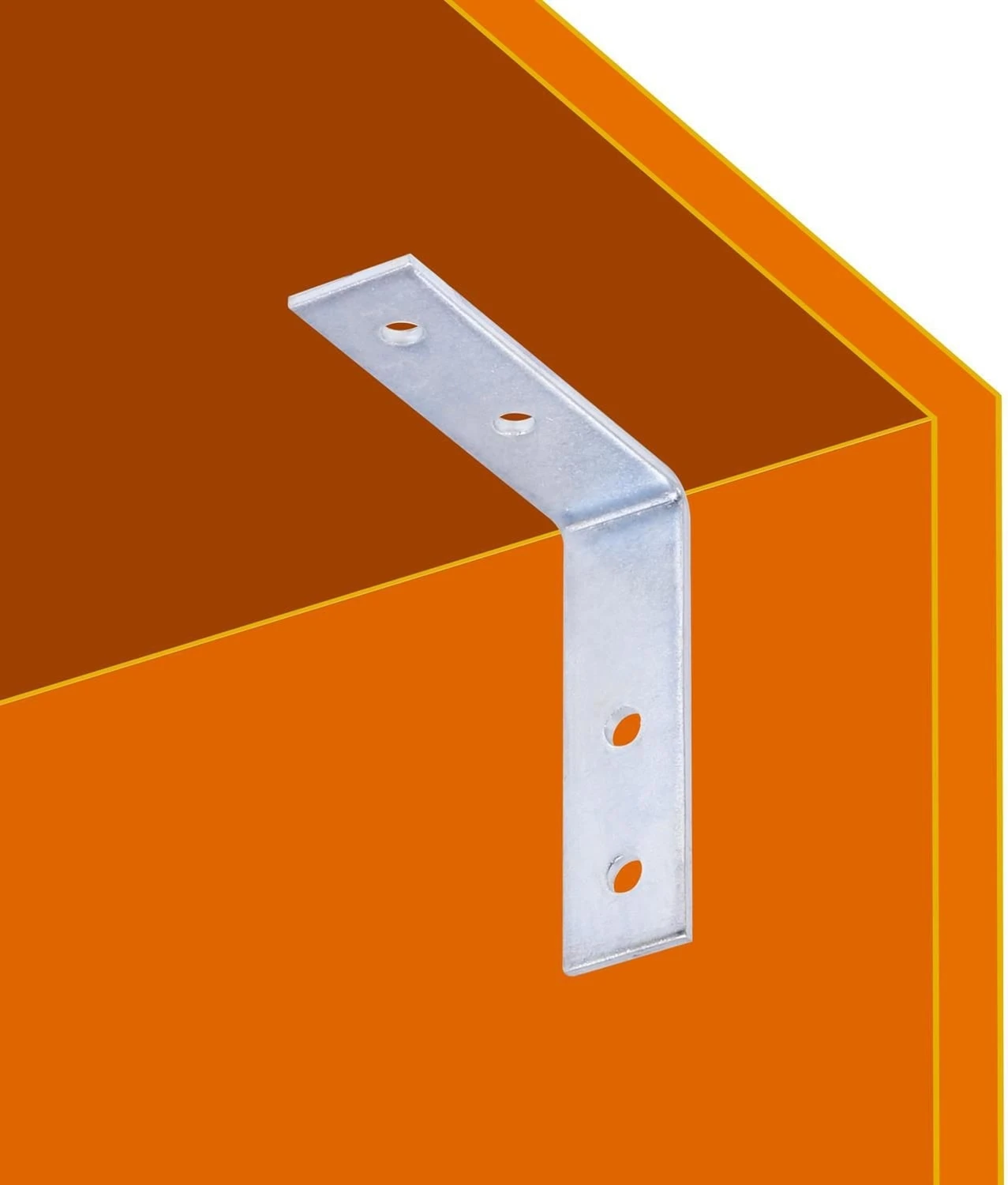 (10 Adet) Mobilya Dolap Köşe Bağlantı L Demir Gönye 55X55X15 mm