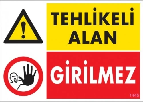 Uyarı Levhaları ''Tehlikeli Alan Girilmez'' Pvc 25*35