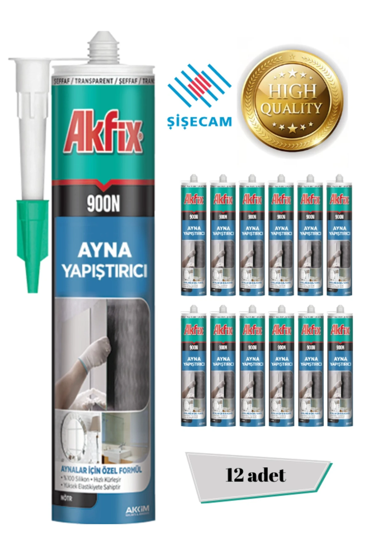 AKFİX 900N AYNA YAPIŞTIRICI (ŞİŞECAM ONAYLI) 12 adet