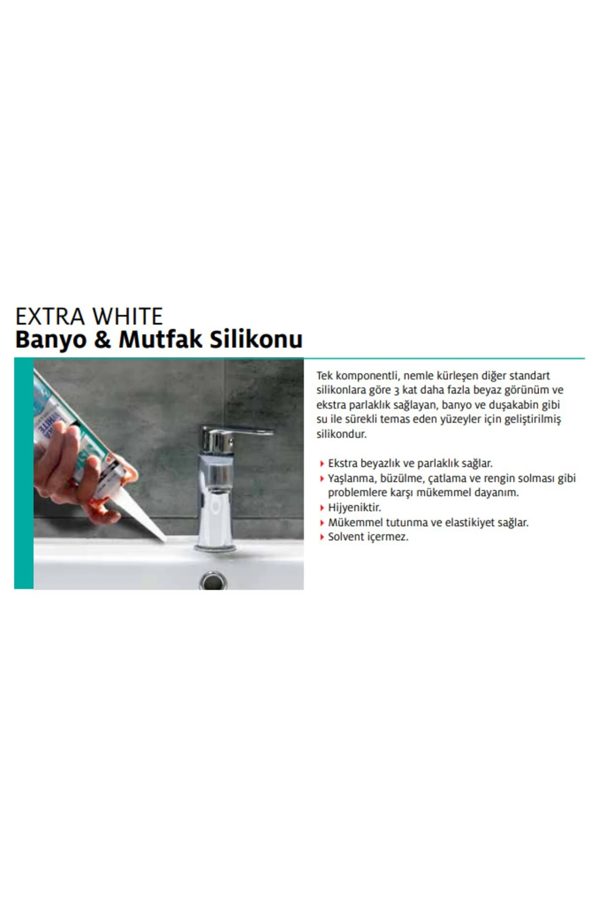 25'li Koli Sista Extra White Banyo & Mutfak Silikonu Beyaz 280 ml