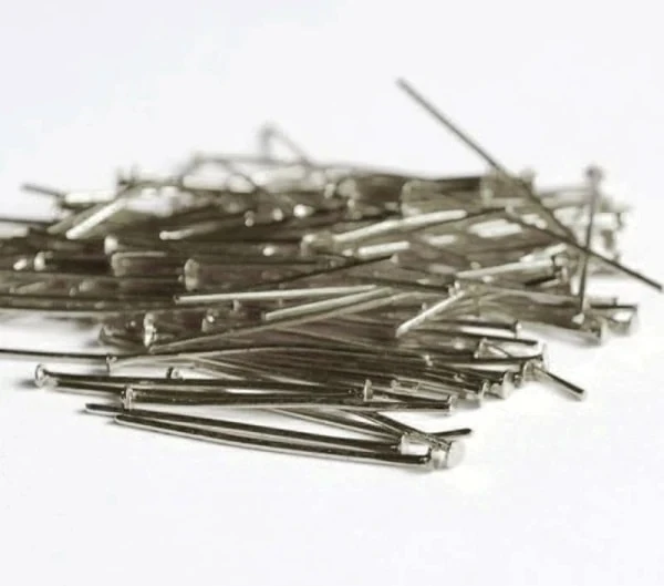 Gümüş Rengi Metal Iğne Avize ve Perde Octagon Bağlama Iğnesi 20 Adet(21 Mm)