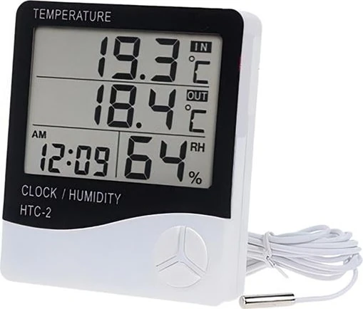 Iç ve Dış Ortam Sıcaklığını Ölçebilen LCD Ekran Saat Göstergeli Alarmlı - TGR5623-6002