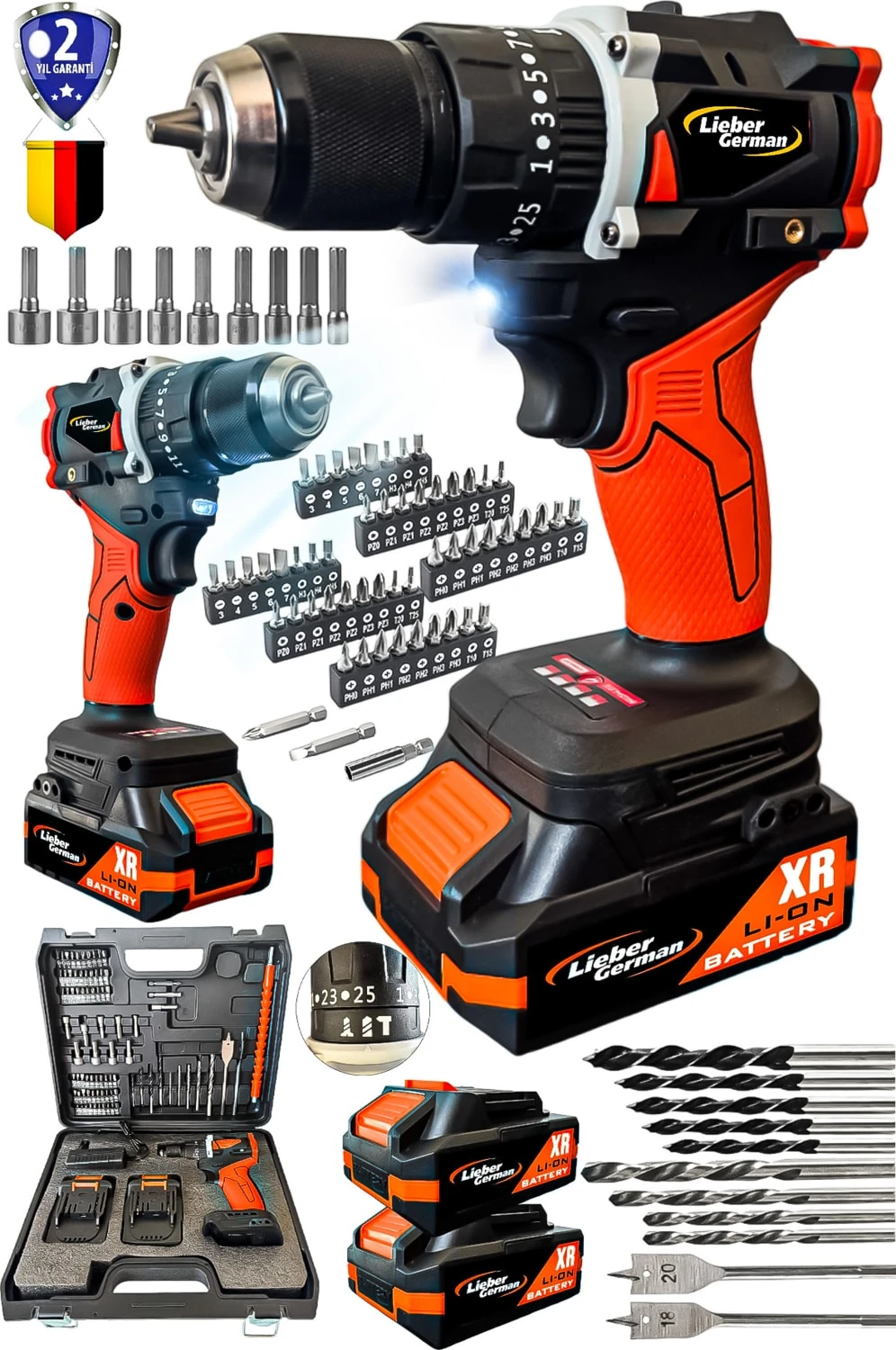 Teknoloji 21 V Darbeli Kömürsüz Bl Motor 82 Parça Akülü Şarjlı Darbeli Vidalama Matkap