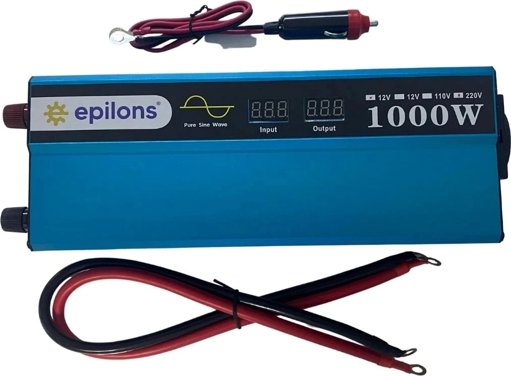 Epilons 12V 1000W Tam Sinus Inverter 220V Çevirici Taşınabilir Güç Kaynağı
