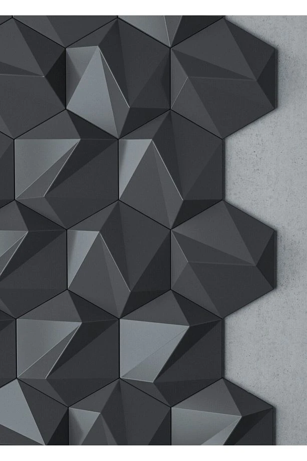 3 Boyutlu Dekoratif Duvar Paneli (-SİYAH-) (1M2)