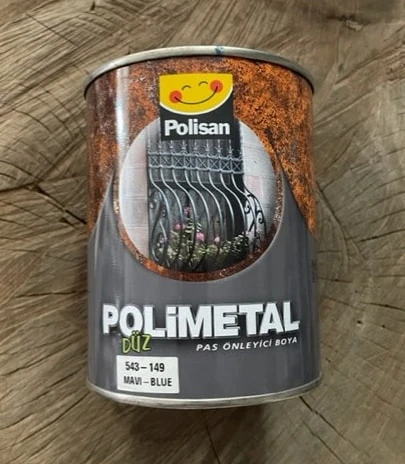 Polimetal Mavi Metal Boyası Çelik Kapı Boyası Ferforje Boyası
