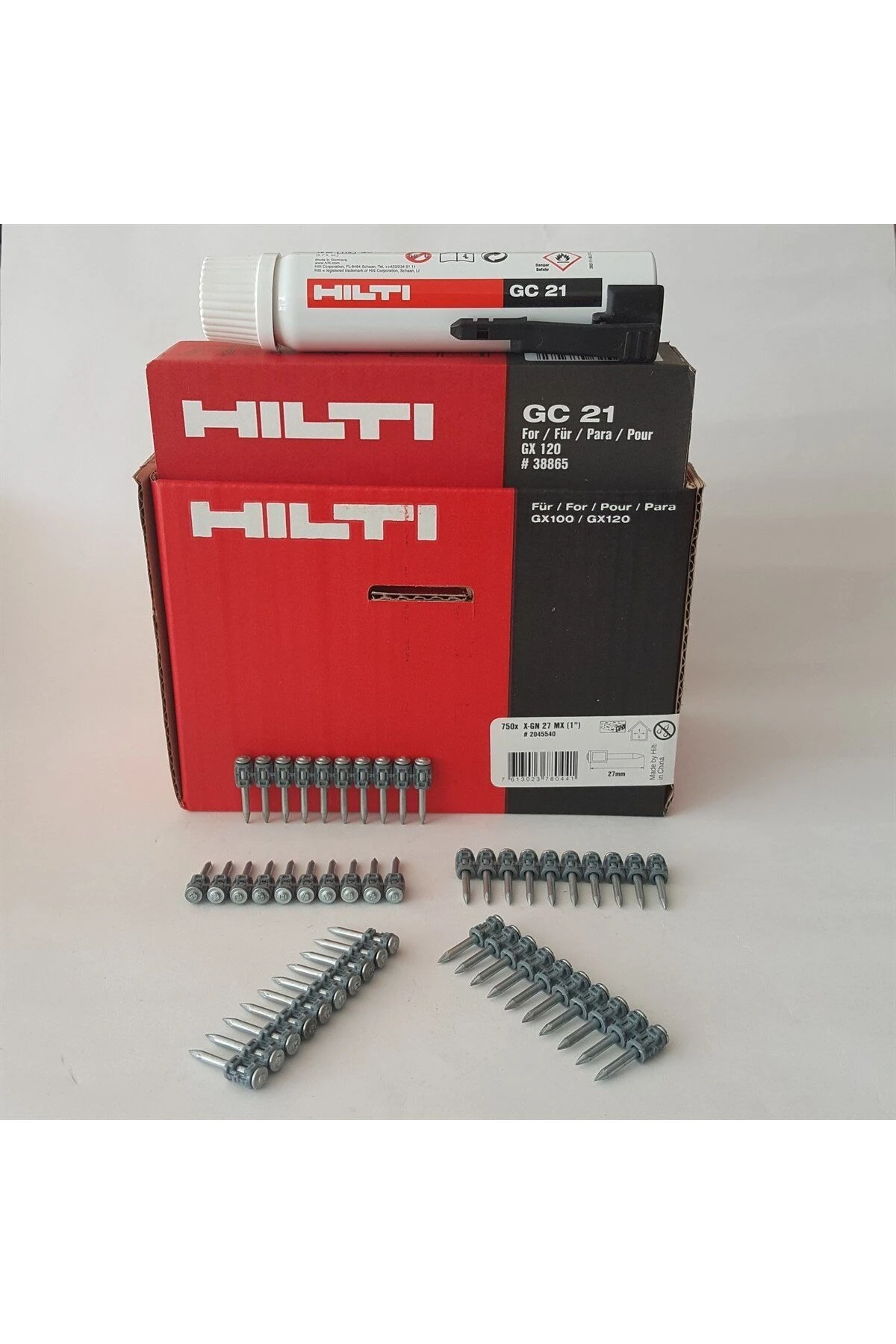 Gx 120 Gazlı Tabanca Çivisi 2.7 Mm 750 Adet Gc 22 Gaz Tüpü Dahil