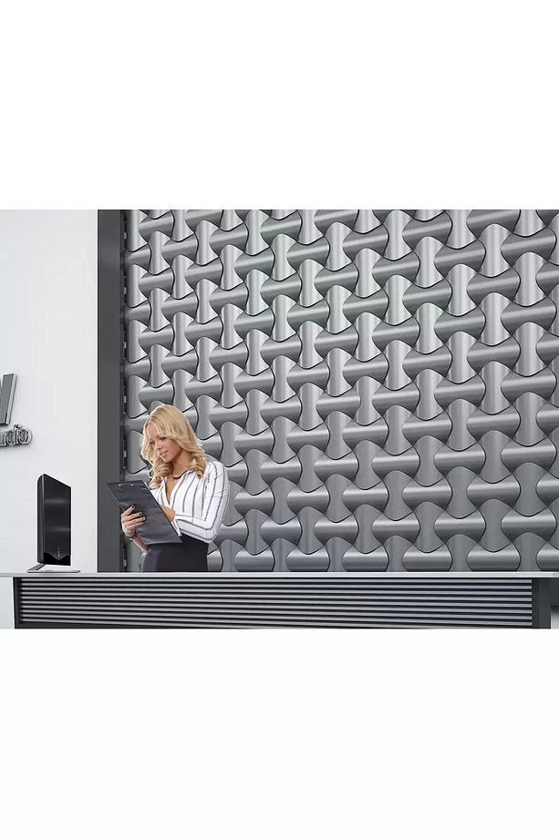 3 Boyutlu Dekoratif Duvar Paneli Gümüş (1M2)