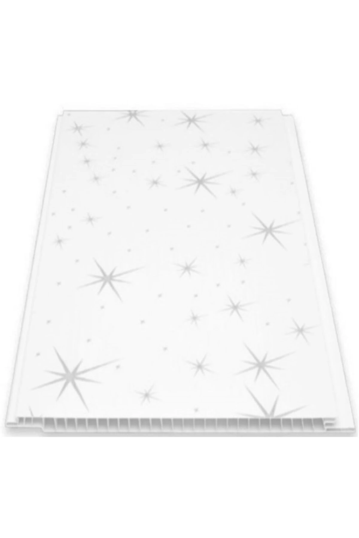 Düz Gri Yıldızlı Plastik Pvc Duvar - Tavan / 10 Adet 20 Cm X 2.5 Metre - 5 Metrekare