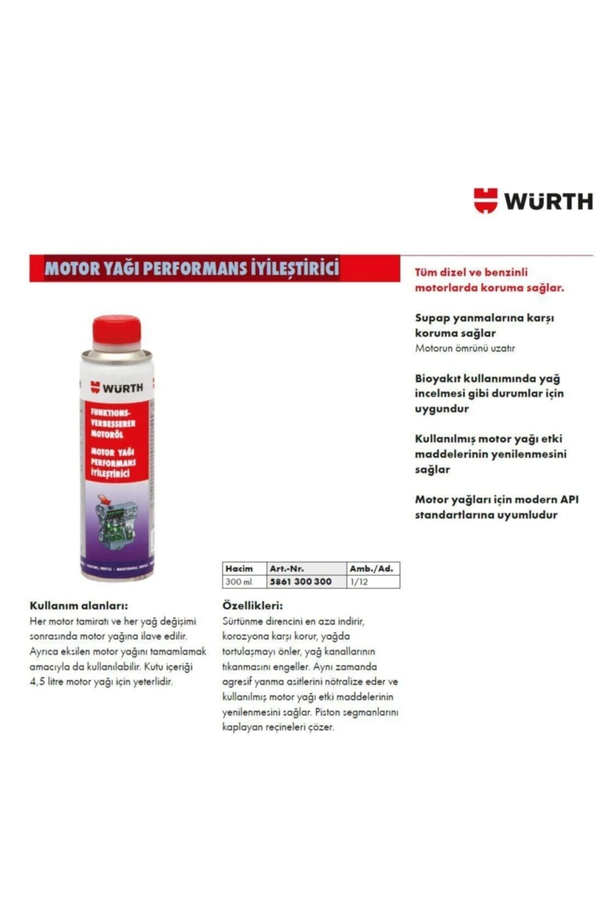 Motor Yağı Performans Arttırıcı 300ml ''made In Germany''