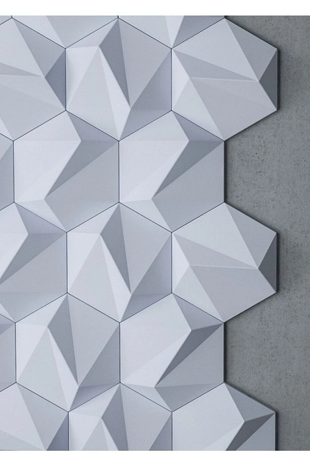 3 Boyutlu Dekoratif Duvar Paneli (-BEYAZ-) (1M2)