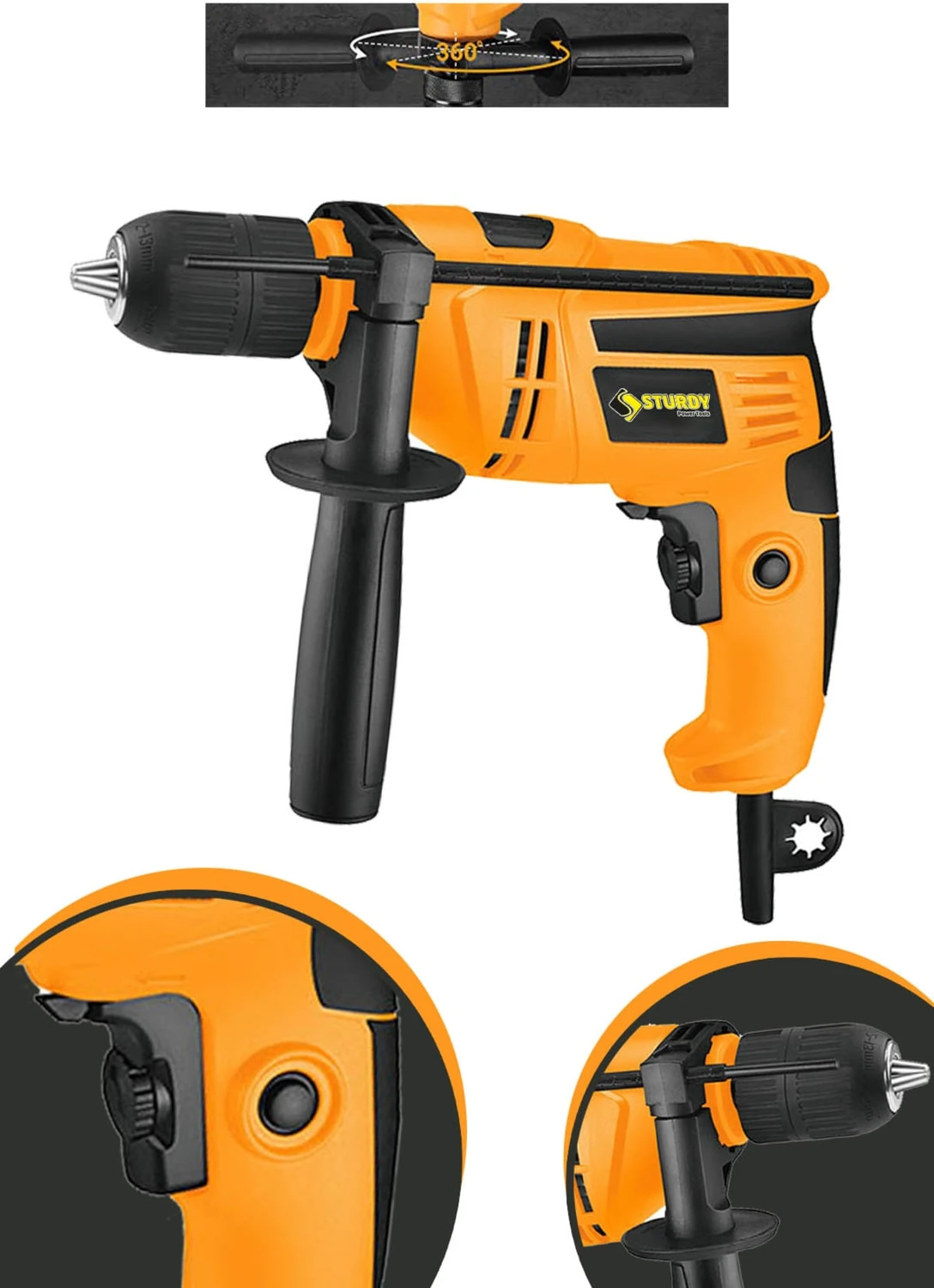 Japon Techno Hummer Drill 3800 V 35.000 Rpm Sjs Metal Sanzıman Rock Serı Darbeli 13 mm Devir Ayarlı Matkap