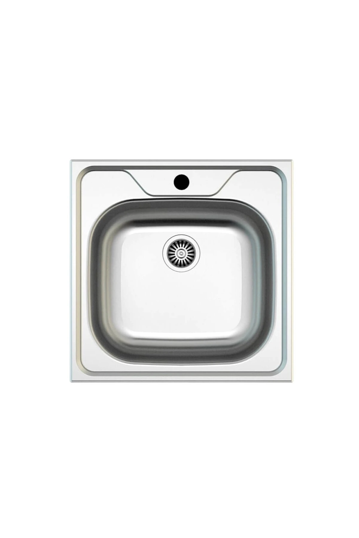 Inset Series AS 04 Düz 48×48 cm, Paslanmaz Çelik Eviye, Mutfak Lavabosu