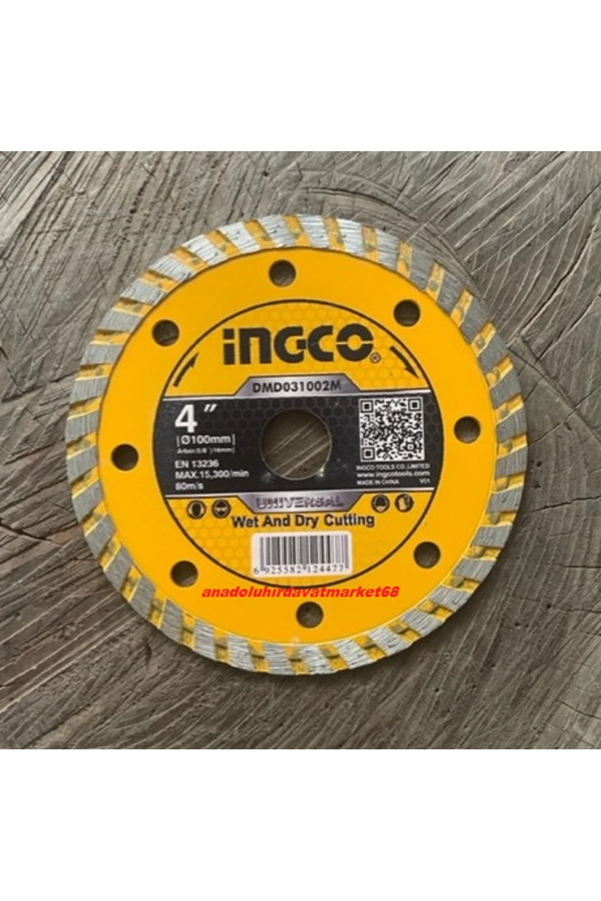 İngco 100mm Elmas Testere Kanal Açma Elmasi Beton Serami̇k Grani̇t Kesi̇ci̇ 16mm