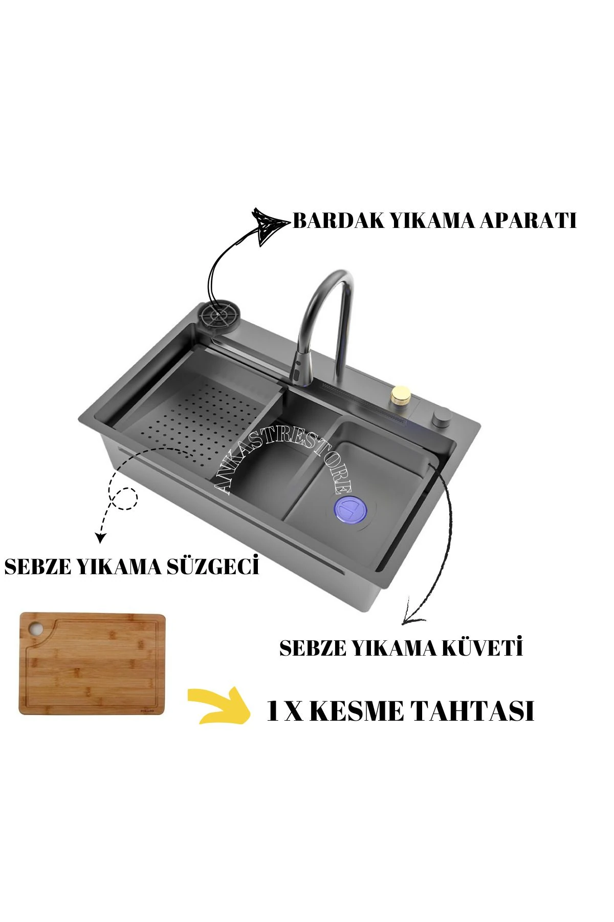 Akıllı Eviye Seti Evye 85x45 Cm As 3542 (BATARYA DAHİL)