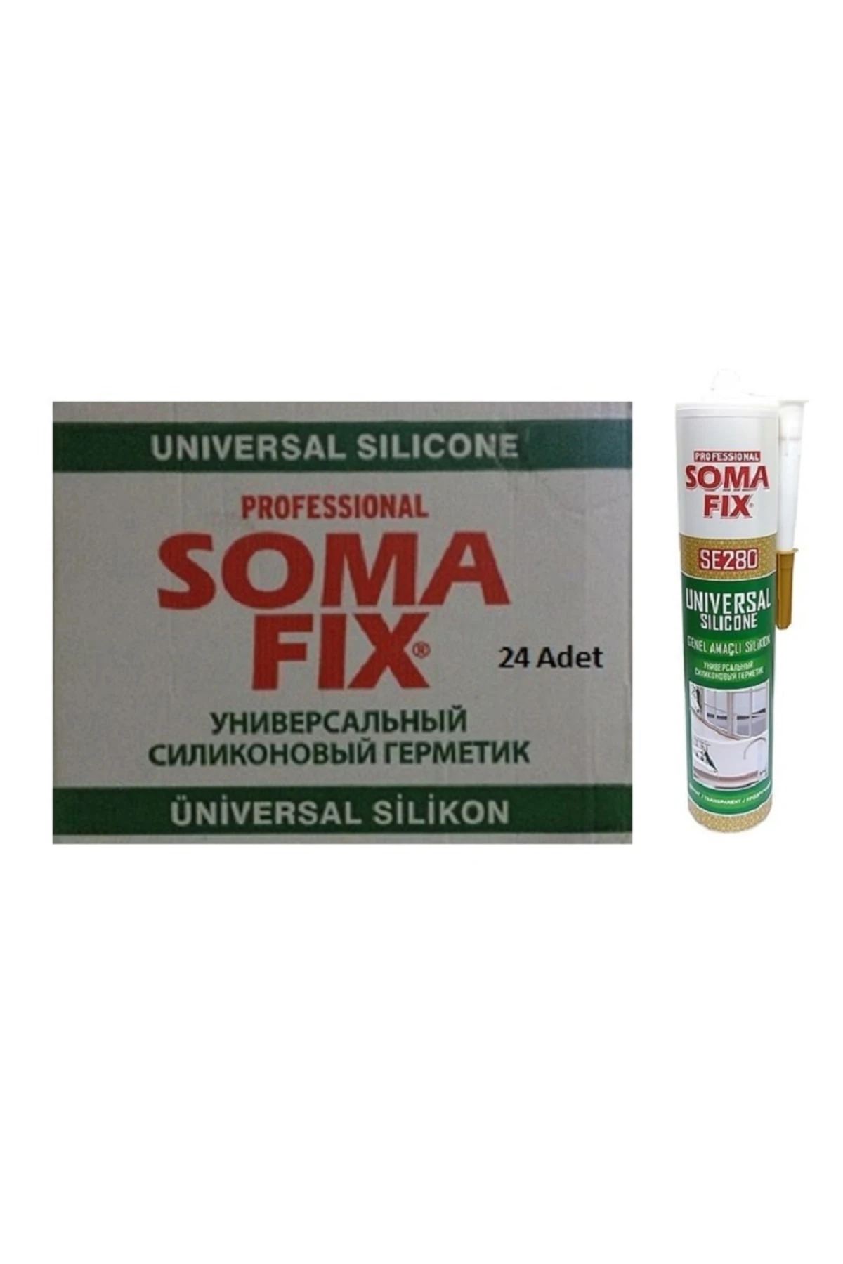 24 Adet 280 gr Beyaz Asetik Genel Amaçlı Silikon