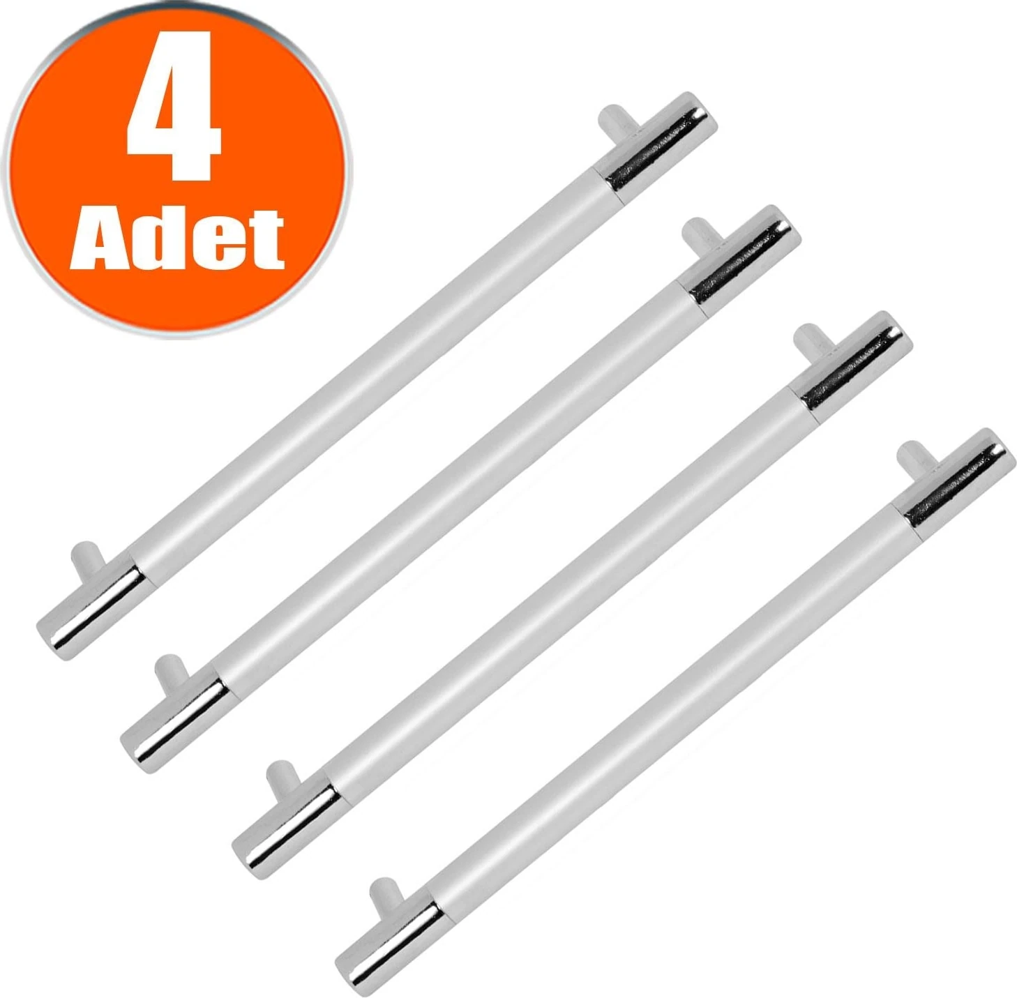 - Hitit Çekmece Dolap Kulpu 128 mm Mat Krom Kulp 4 Adet