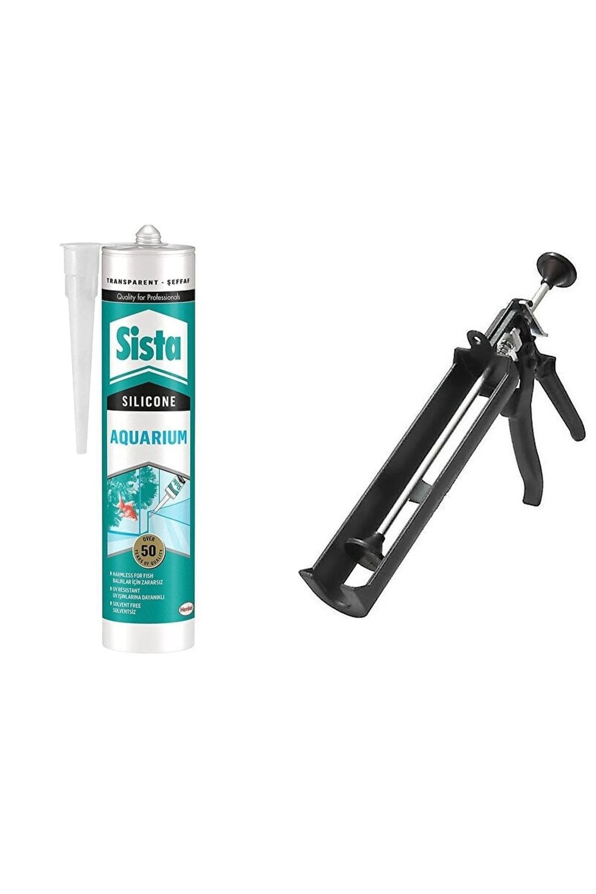 Sista Akvaryum Silikonu 310 Ml. Şeffaf Ve Plastik Silikon Tabancası