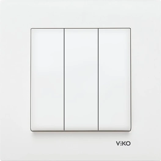 Karre Serisi Kapaklı Üçlü Anahtar Çerçeveli