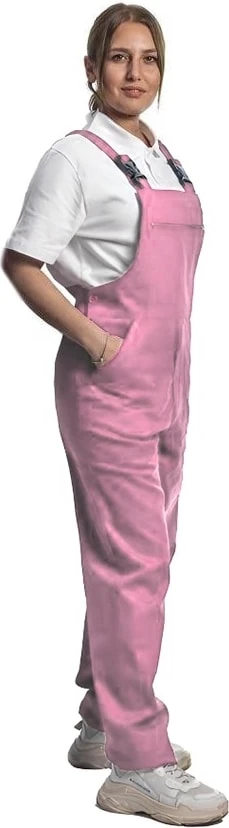 , Bahçıvan Tulum, Pembe -8E460- Askılı Tulum, Pamuk