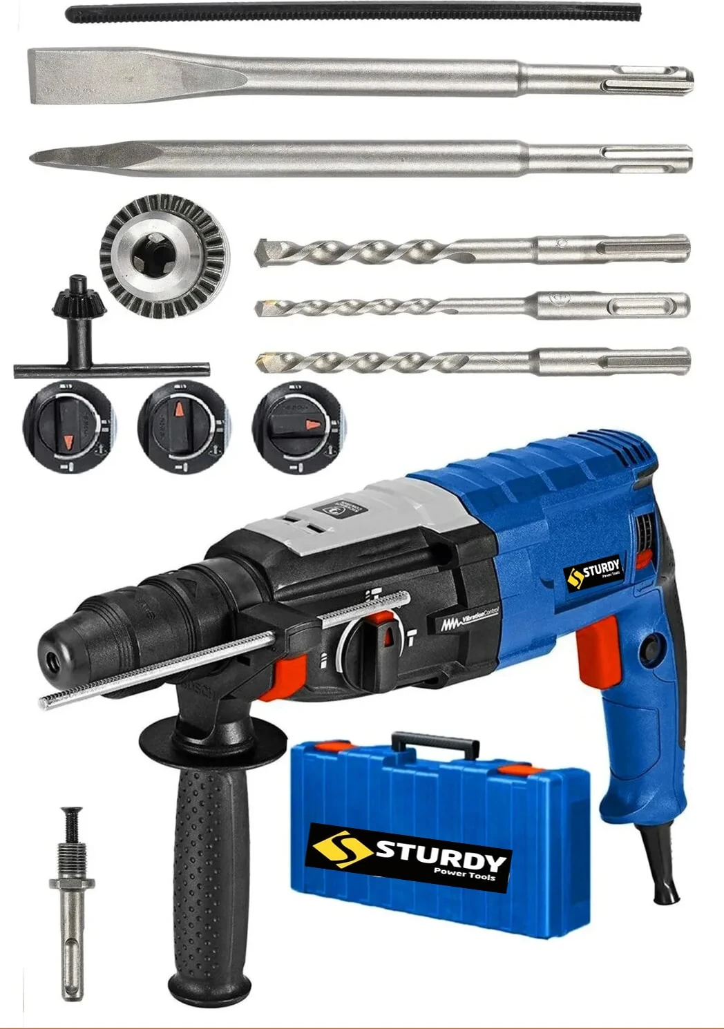 Drıll 4100 Watt Bakır Sargılı Kırıcı Delici Matkap 5 Parça Uç Yedek Darbeli Mandren