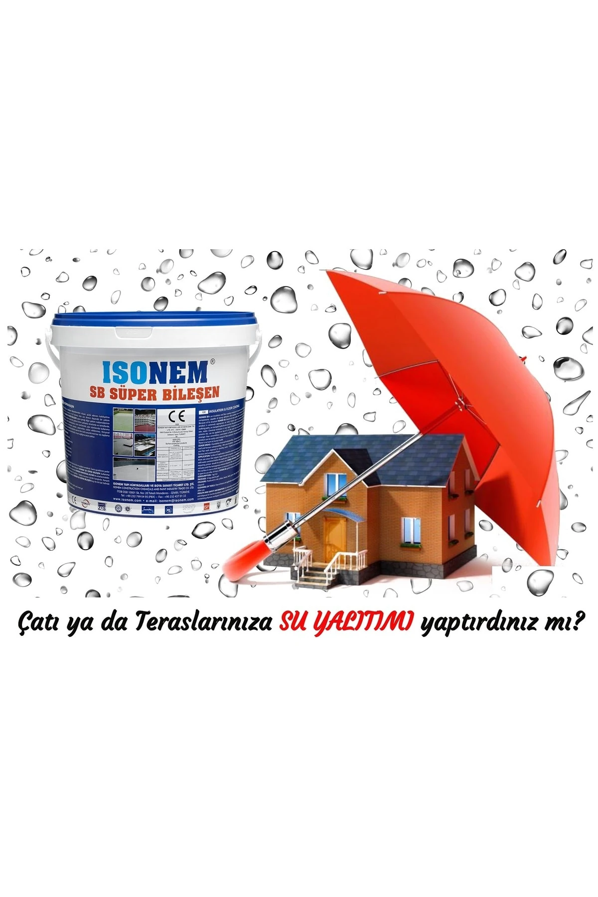 Sb Süper Bileşen Su Yalıtımı 18 Kg - Kırmızı