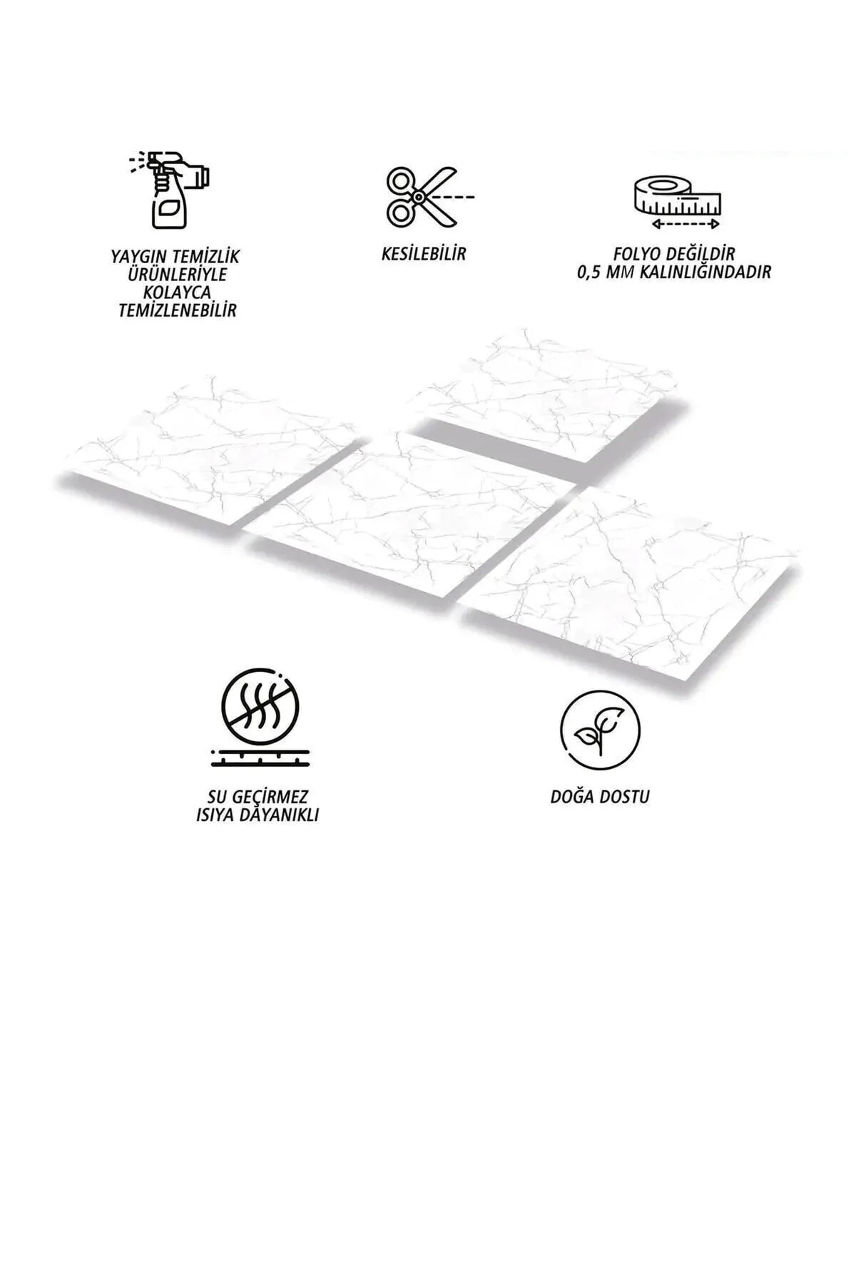 60x120 Cm (0,72 m²) Kendinden Yapışkanlı Mavi Gold Mermer Desenli Pvc Karo Panel Banyo Mutfak J9001