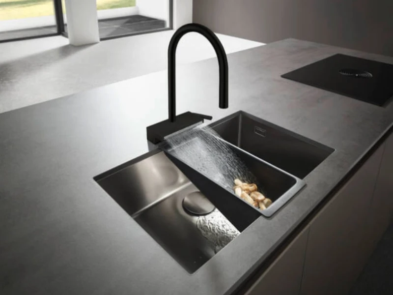 Aquno Select M81 Tek Kollu Eviye Bataryası 170 - Çekilebilir El Duşu - 3 Jet - SBox Satin Siyah