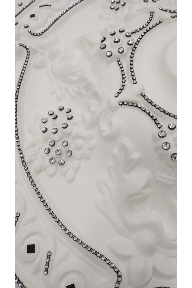 Siyah Taşlı Güneş Desenli Stropiyer Tavan Göbeği - 68 Cm