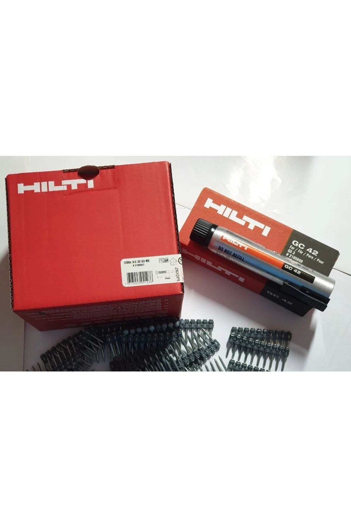 HİLTİ ÇİVİSİ 750 X  X-GN 32 MX 32MM+(GAZ TÜPÜ GC 22) GX120  750 ADET / PAKET