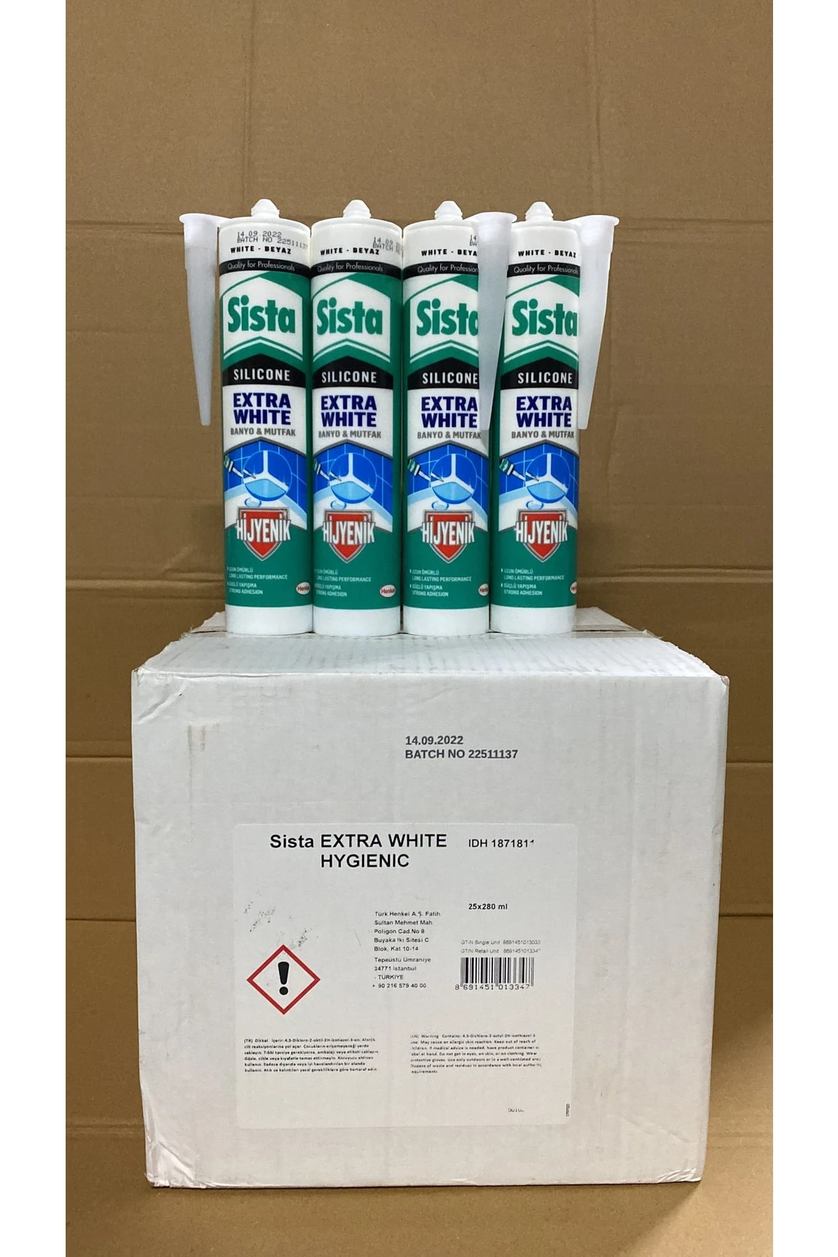 25'li Koli Sista Extra White Banyo & Mutfak Silikonu Beyaz 280 ml