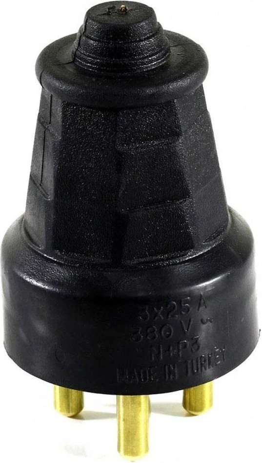 Trifaze Kauçuk Erkek Fiş 25 Amper 380 Volt