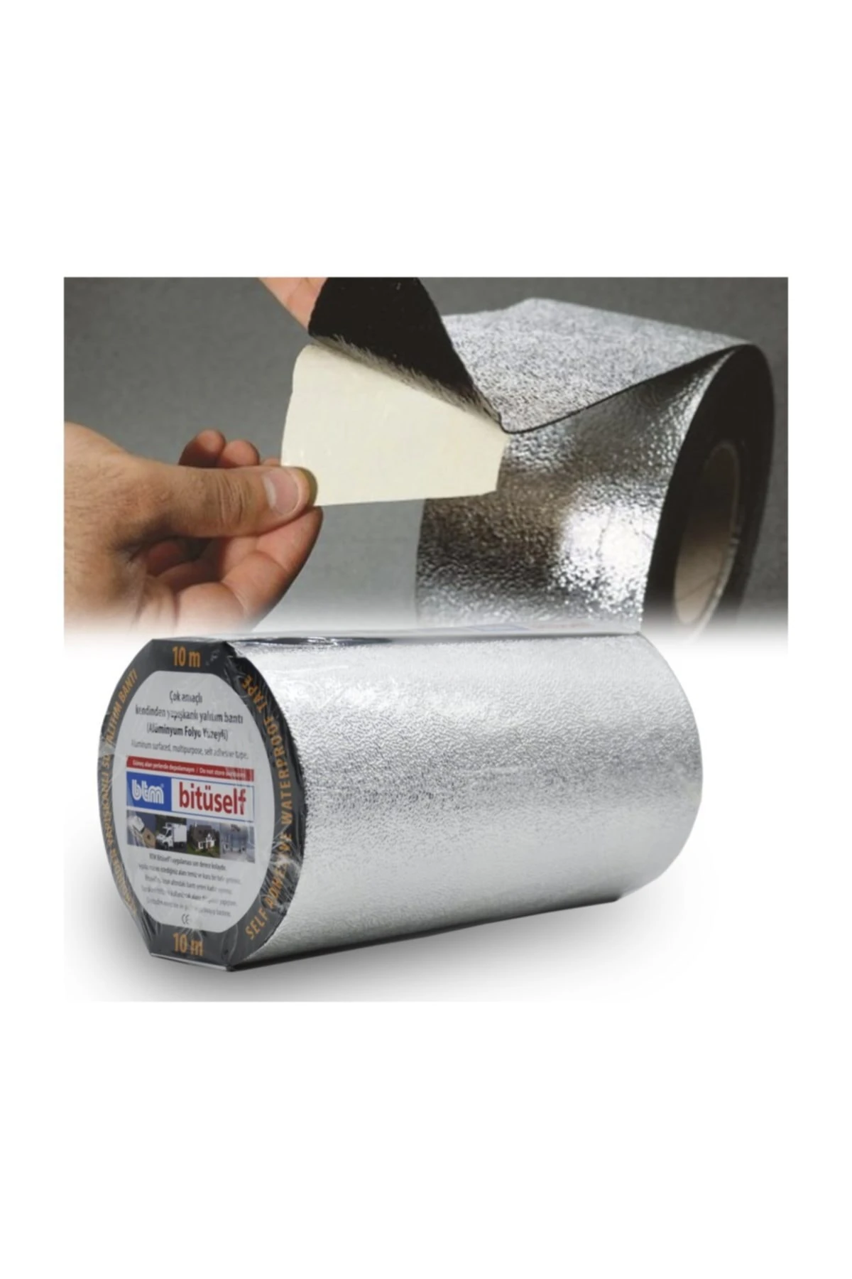 Bitüself Alüminyum Kaplı Oto Ses Ve Su Yalıtım Bantı 30cm X 10mt Aüminyum (PÜTÜRLÜ)