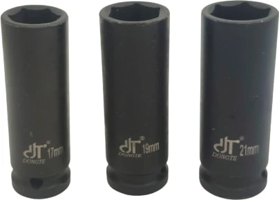 Siyah Lokma Cr-V Çelik 17 mm 19 mm 21 mm Derin 1/2 Profesyonel