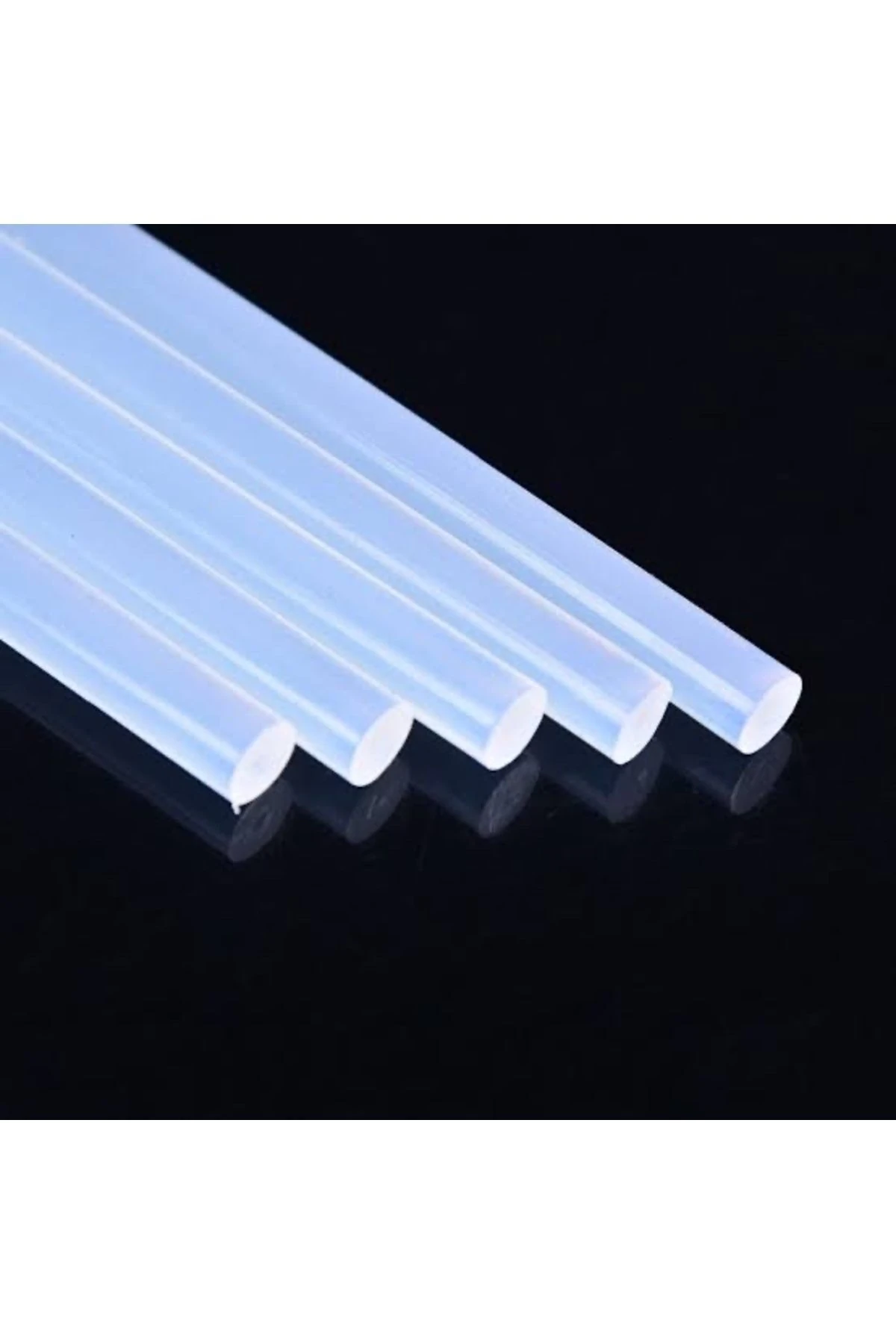 10 Adet Kalın Çubuk Silikon Şeffaf