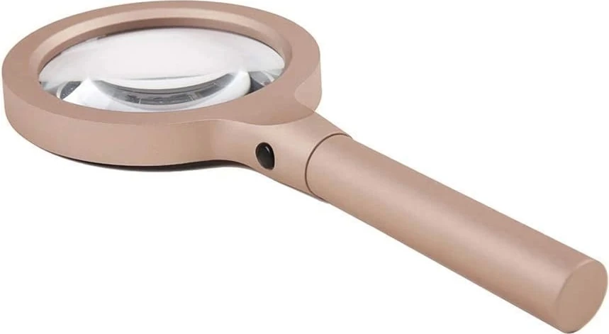 -12 LED Işıklı 10X Büyüteç ,yaşlılar ve Çocuklar Için Okuma Saplı Metal Büyüteç 8013