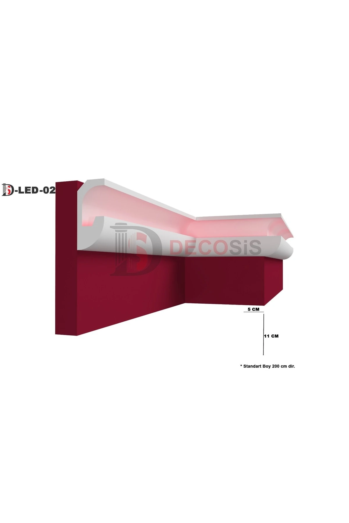 LED-02 XPS STROPİYER GİZLİ IŞIK BANDI LEDLİK 11X5