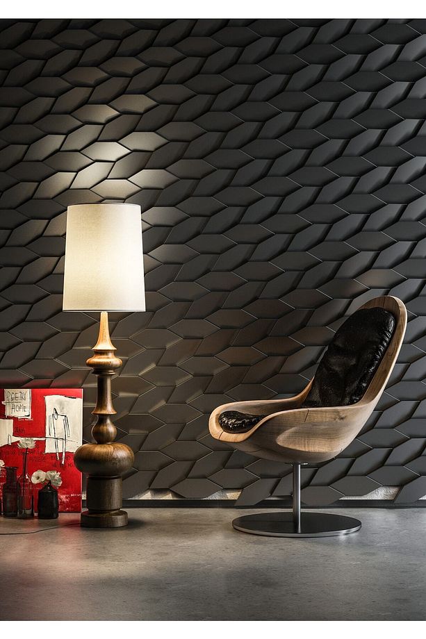 3 Boyutlu Dekoratif Duvar Paneli (1M2) (-SİYAH-)