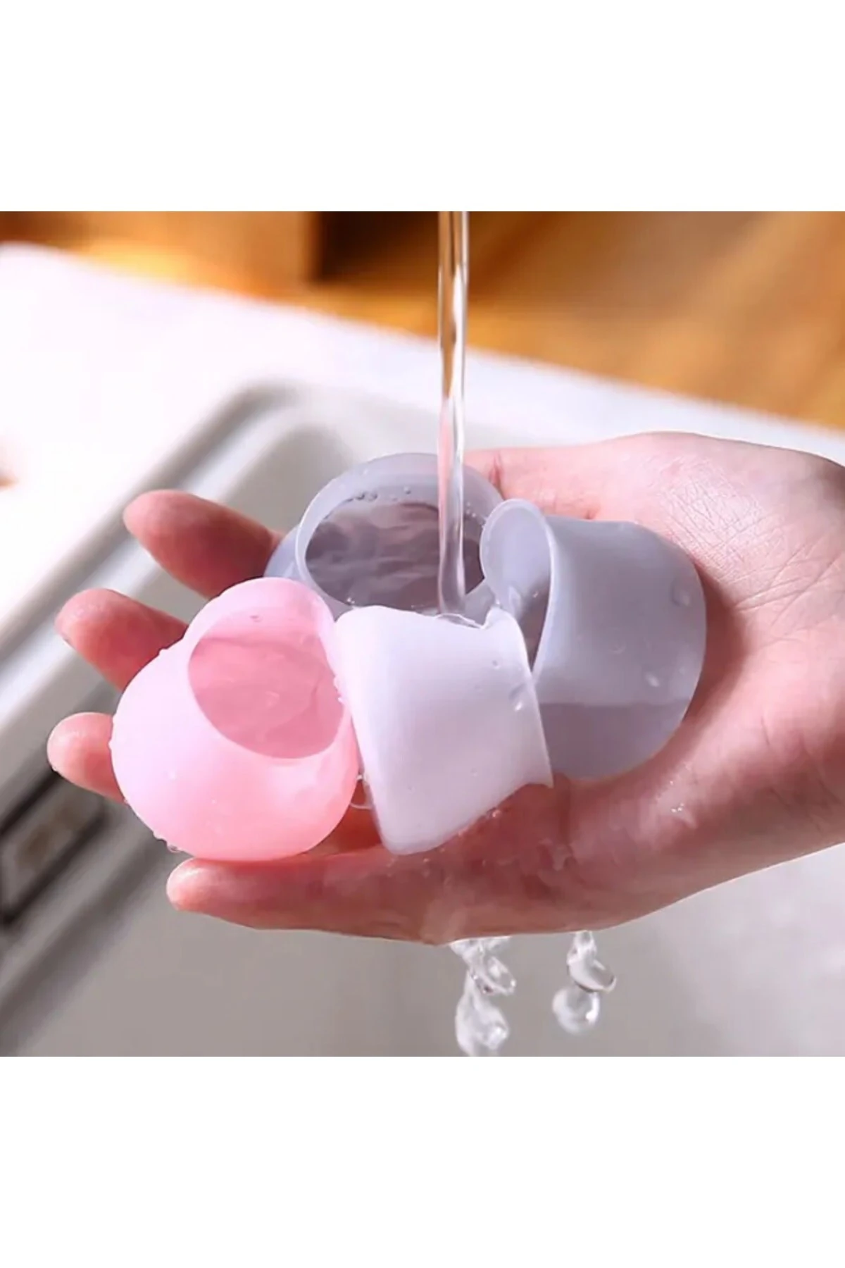 12 Adet Silikon Zemin Koruyucu Sandalye Masa Pabucu Kaydırmaz Ses Önleyici Silikon Pabuç Beyaz Renk