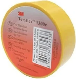 3m Temflex Sarı Izole Elektrik Bant 18 mm