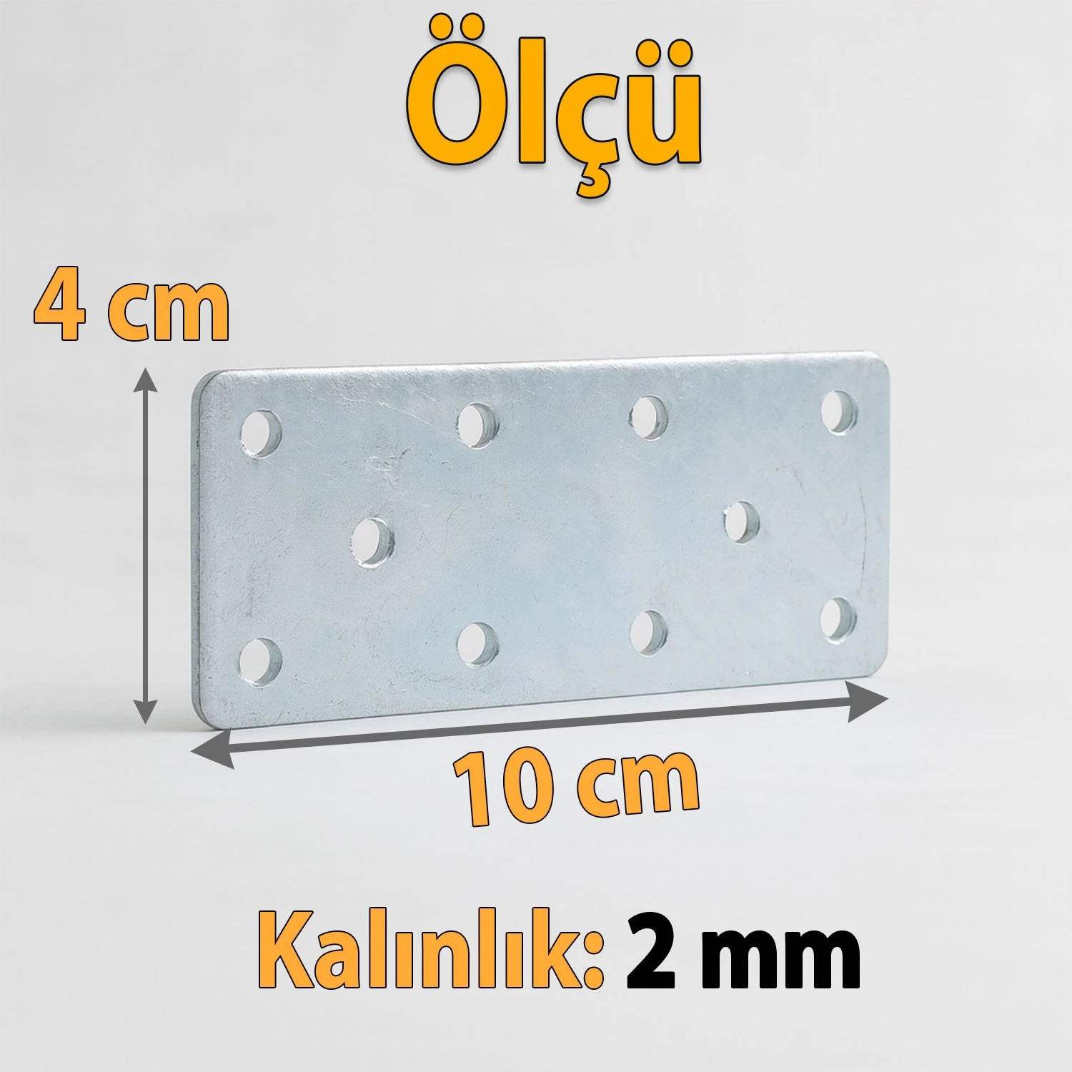 (10 Adet) Mobilya Dolap Duvar Sabitleme Metal Köşebent Düz Gönye 40X100 mm Bağlantı Aparatı