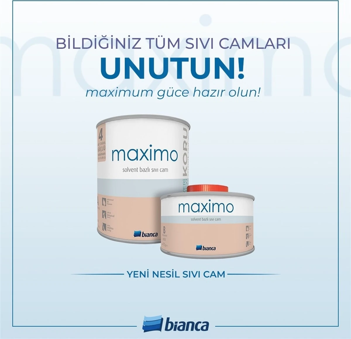 Maximo – Solvent Bazlı Sıvı Cam 0,50 kg Ipek Mat