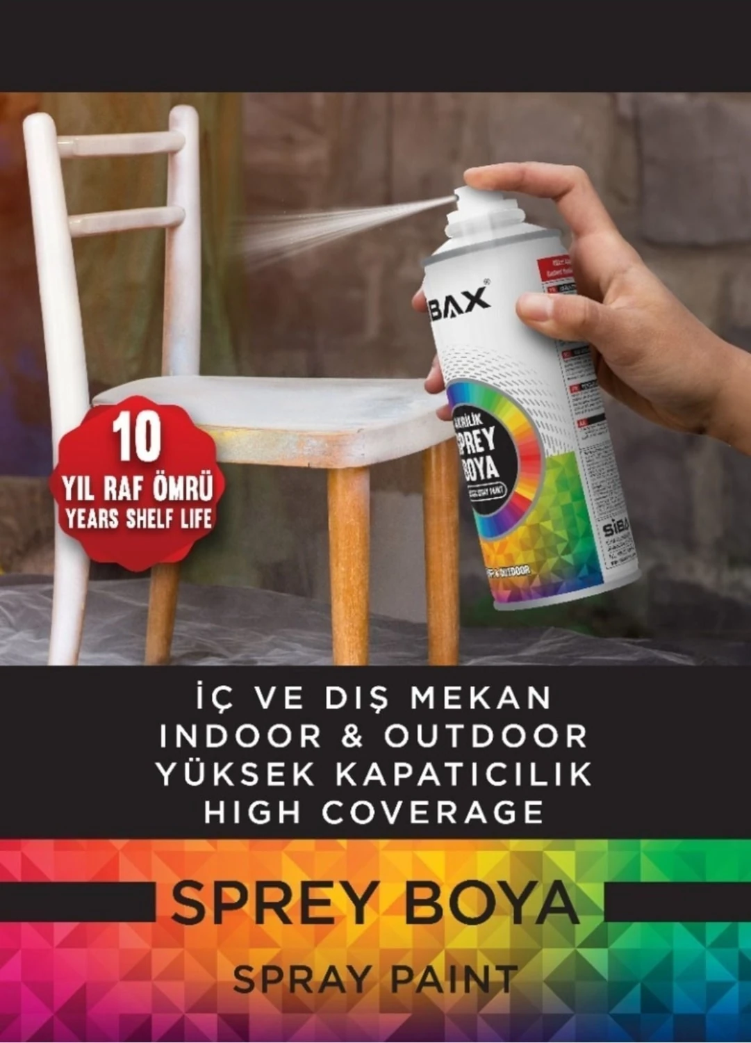 Akrilik Sprey Boya Parlak Siyah 400 ml