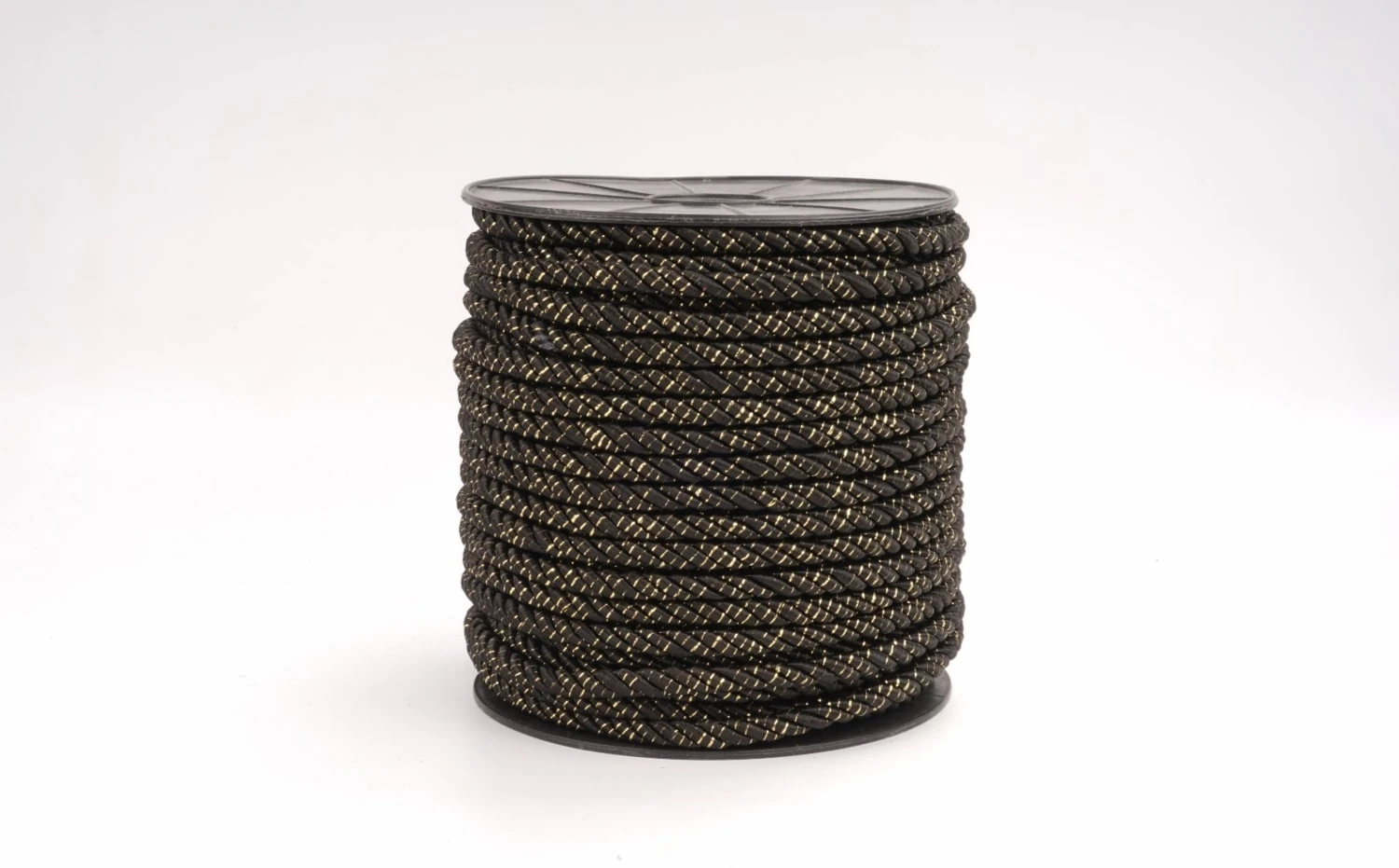 Polyester Kordon İp 10mm 50metre- Siyah Altın sim