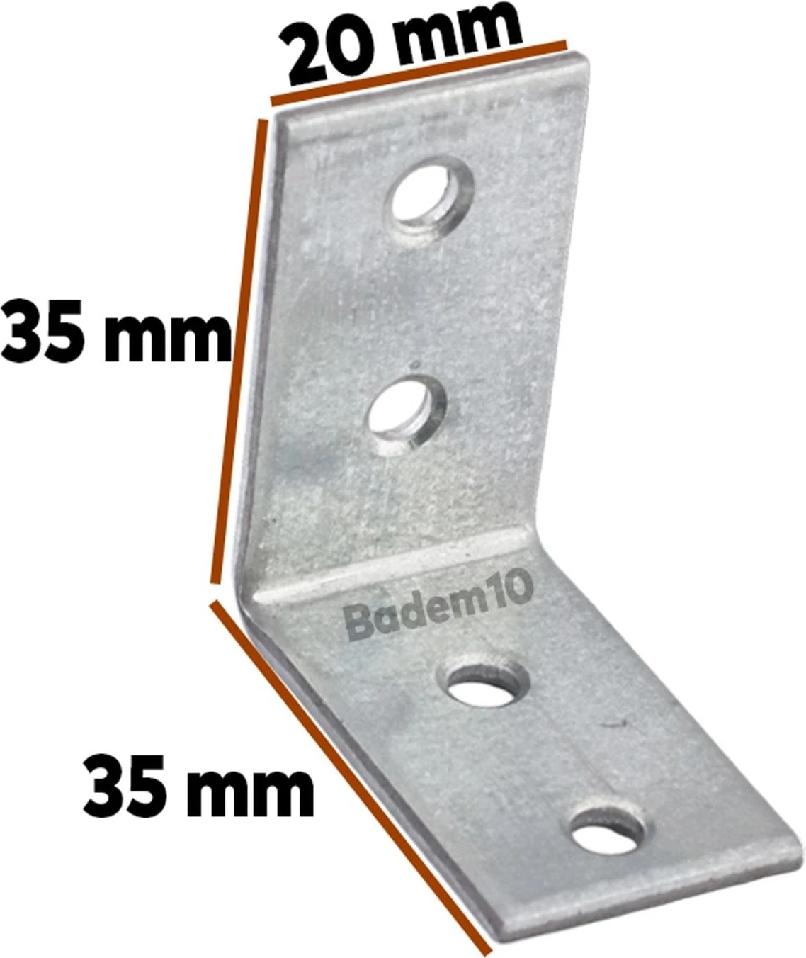 (10 Adet) Mobilya Eşya Dolap Duvara Sabitleme Köşebent Bağlantı Aparatı L Demiri Gönye 35X35X20 mm