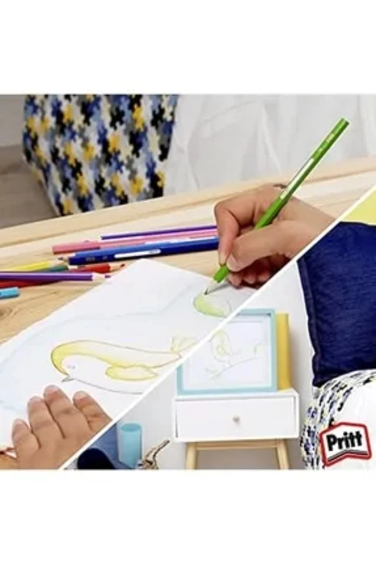 12'li Uzun Kuru Boya Kalemi Oyun Hamuru 4 Renk X 100 gr